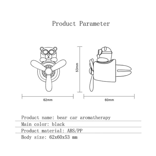 Car Air Freshener Teddy Bear Pilot Car Air Freshener Air Outlet Wingman  Propeller Perfume Flavoring Diffuser Supplies