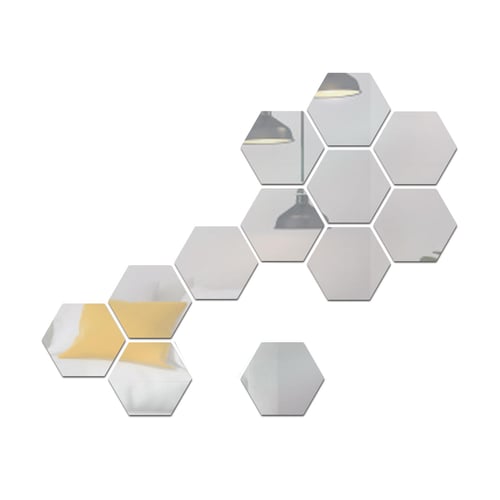 Mirror Wall Stickers, 30PCS Hexagon Mirror Hexagonal Acrylic