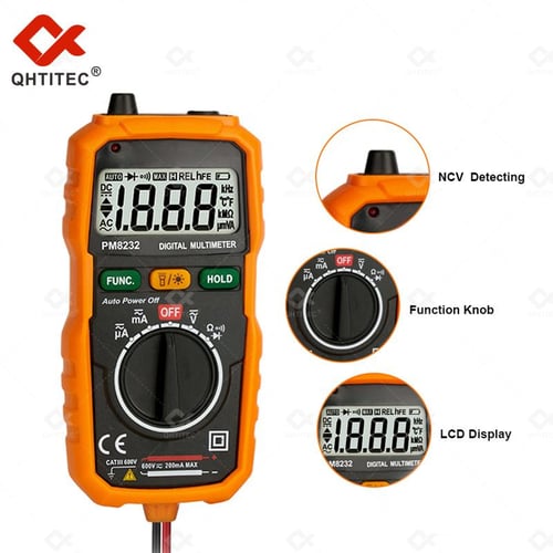 QHTITEC USB Charge Multimetro Digital Profesional AC DC Current Voltage  Detector Pen True RMS Capacitance Auto Range Multimeter