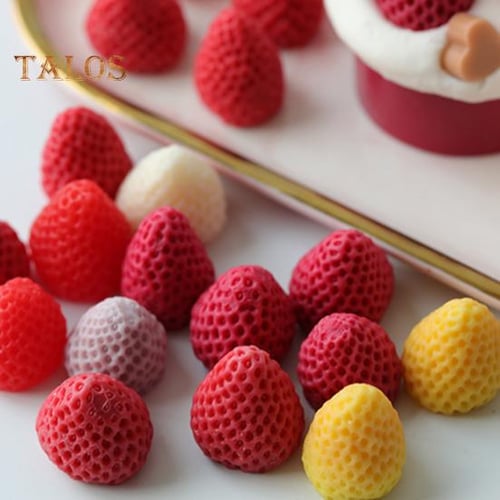 1pc 4-cavity Strawberry-shaped Silicone Mold, For Diy Candle Making, Baking  And Decoration