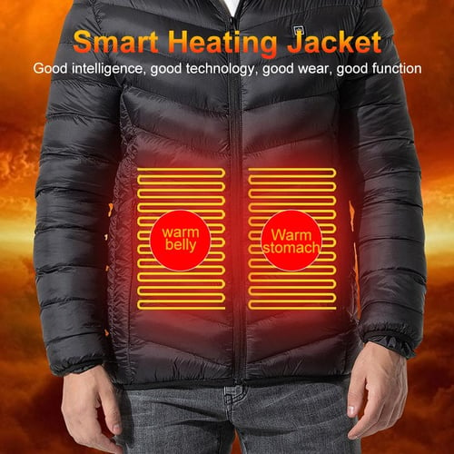 Men Women Electric Coat Heated Cloth Jacket USB Warm Up Heating Pad Body  Warmer