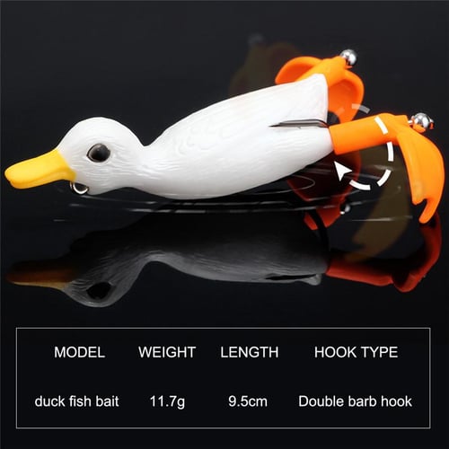 Lifelike Duck Fishing Bait,Lifelike 3D Ducks Soft Rubber Duck Fishing Lure  Duck Artificial Bait Extended Durability 