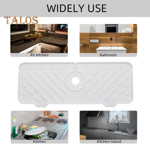 1pc Kitchen Sink Mats, Silicone Diatom Mud Dish Pads With Drainage Holes,  Anti Slip And Wear Resistant