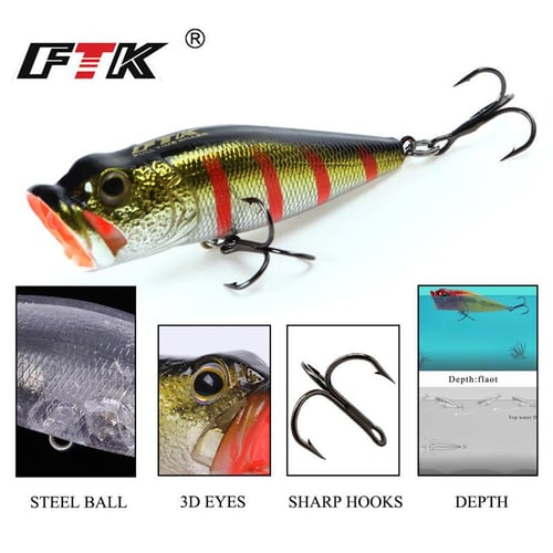 FTK-Artificial Fishing Lure, Rigid Attachment, Minnow, 8 Colors To