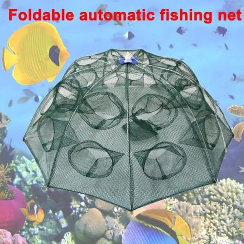 Foldable Lobster Shrimp Zipper Basket Umbrella-shaped Fishing Net with 6/8  Holes