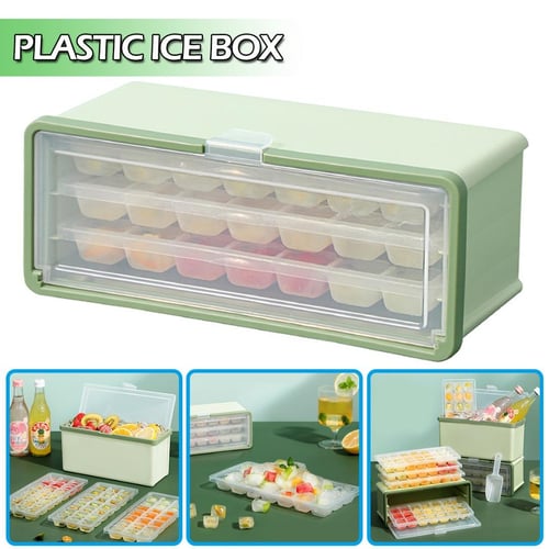 Dropship Ice Cube Tray With Lid And Bin, 64 Pcs Ice Cubes Molds