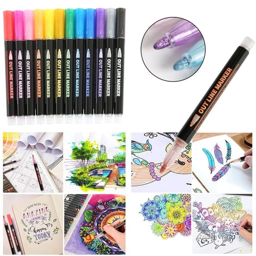 Bigthumb 36 Colors Paint Pens Oil-Based Paint Marker Set Waterproof Quick Dry for Rocks Painting