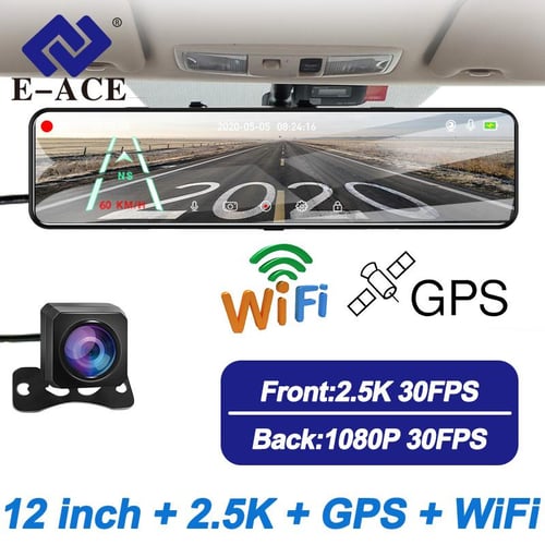 2K Mirror Dash Cam For Cars, 12 Touch Screen Front And Rear Dual