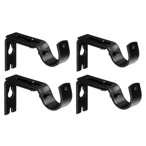 4 Pcs Curtain Rod Bracket Heavy Duty Curtain Rod Holder Rod Hooks