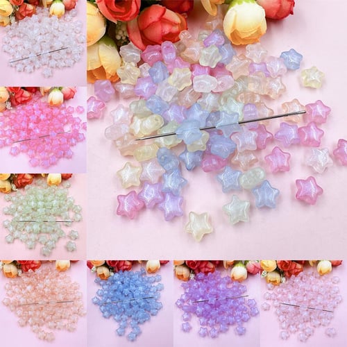 Bead Bracelet Making Kit with Mixed Color Letter Fish Star Flower