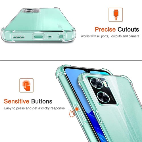 Case for Oppo A17 4G Clear TPU Four Corners Protective Cover Transparent  Soft