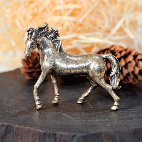 Solid Brass Goat Small Ornament Antique Copper Zodiac Animal Sheep  Miniature Figurines Home Decoration Accessories Desktop Decor