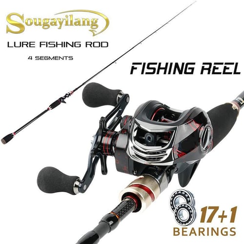 Casting Rods 4 Sections Carbon Fiber Fishing Rod and Black&Red 17+1 Ball  Bearing Casting Reel - sotib olish Casting Rods 4 Sections Carbon Fiber  Fishing Rod and Black&Red 17+1 Ball Bearing Casting