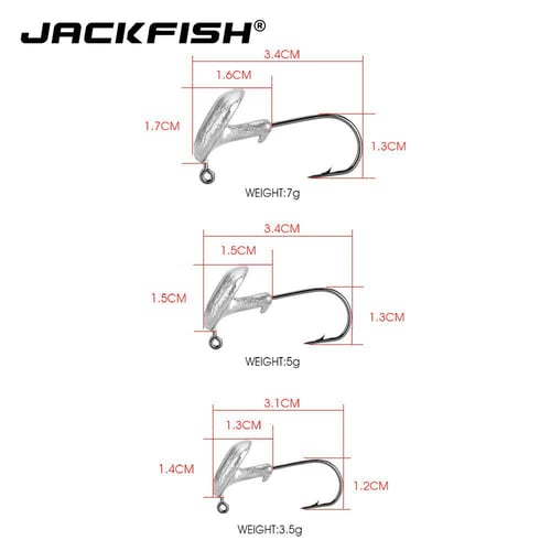 5pcs/lot Jig Lead Head Hook 3.5g/5g/7g Fishing hook Lead GrankHook
