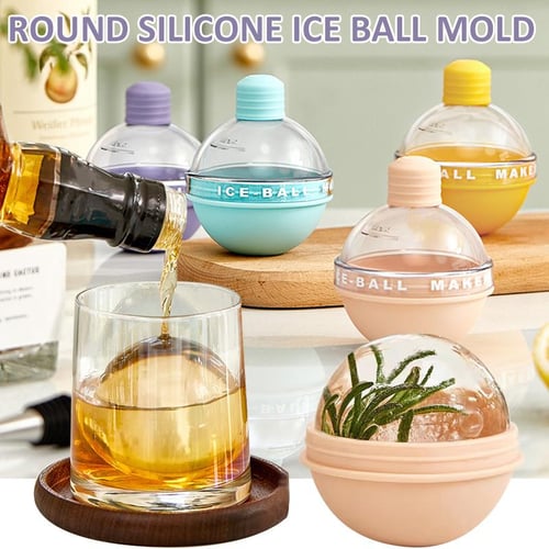 Ice Ball Maker Mold Mini Round Ice Cube Tray Reusable with Lid for