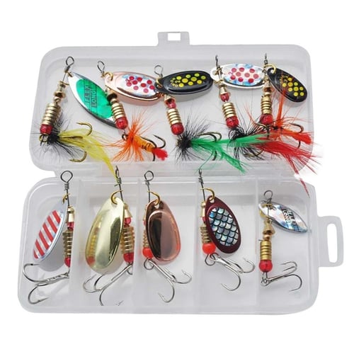 10pcs Boxed Rotating Spoon Kit Lure Fishing Lures Spinner Wobblers Hooks Metal  Sequin Trout Crankbaits Fishing Accessories New - buy 10pcs Boxed Rotating  Spoon Kit Lure Fishing Lures Spinner Wobblers Hooks Metal