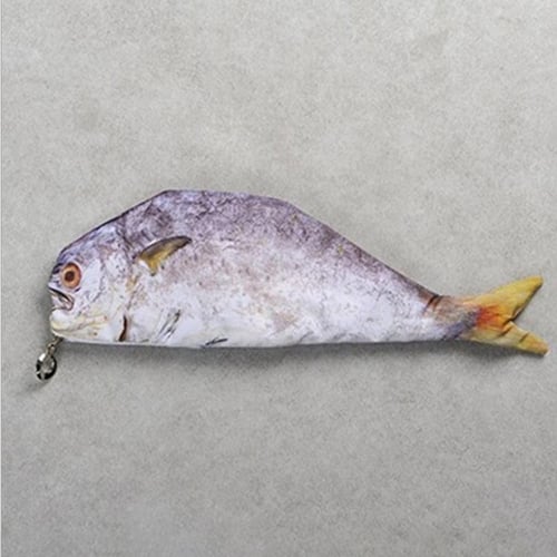 Carp Pen Bag Realistic Fish Shape Make-up Pouch Pen Pencil Case With Zipper