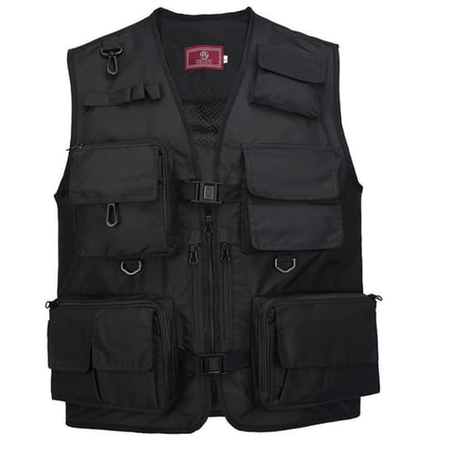 Men's Vest Tactical Webbed Gear Coat Summer Photographer Waistcoat