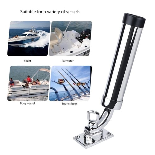 Marine Accessories Stainless Steel Mirror Polished 3 Tube Clamp on Fishing  Rod Holder for Boat Rack for Yacht