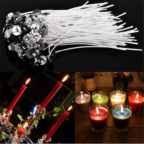 100pcs 15mm Candle Wick Stickers Candle Making Round Sticker for