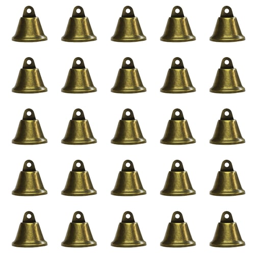 Vintage Bronze Jingle Bells Craft Bells 38mm / 1.5 inch for Dog Potty Training, Housebreaking, Wind Chimes, Christmas Bell (25 Pieces), Men's, Size