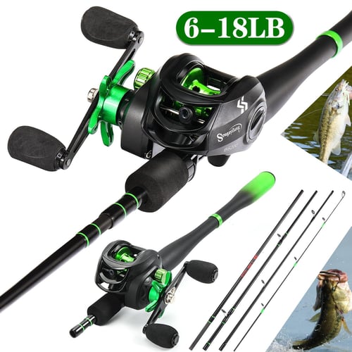 Sougayilang 1.8-2.4m 5 sections Carbon Fiber Cast Fishing Rod and 7.2:1  Gear Ratio Powerful Baitcasting Reel Max Pull 10kg - sotib olish Sougayilang  1.8-2.4m 5 sections Carbon Fiber Cast Fishing Rod and