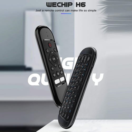 WeChip R2 Air Remote,2.4G Wireless Backlit Voice Remote with Keyboard, for  Android TV Box/PC/Projector/HTPC(Not Compatible with Most Smart TV)-Black