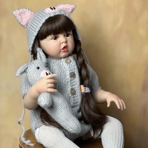 60cm Boneca Reborn Soft Silicone Vinyl Doll Soft Silicone Reborn