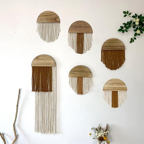 Macrame Knitted Rope Woven Wall Hanging Rope Handmade Tapestry Shelf Tassel  Decor Kit