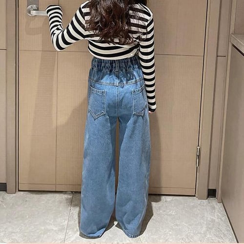 Teen Girls Jeans 2023 New Casual Fashion Loose High Quality Kids