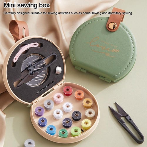 70pcs Mini Travel Sewing Kit Premium Thread Spools Sewing Supplies With  Storage Box For Beginners