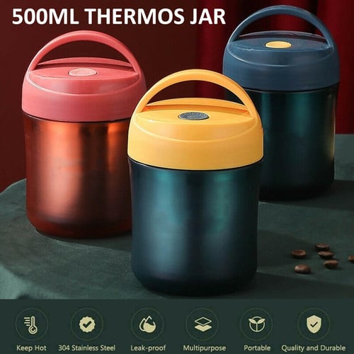 Food Insulated Lunch Box - Approx 430ml Vacuum Insulated Soup Container,  Stainless Steel Lunch Box for Kids Adults, Leak Proof Food Jar for Hot and  Cold Food