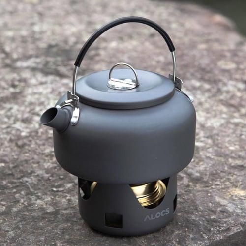Alocs 1.3L Camping Kettle with Heat Exchanger Aluminum Portable Camping Tea  Kettle Compact Outdoor Hiking Picnic Camping Water Kettle Lightweight