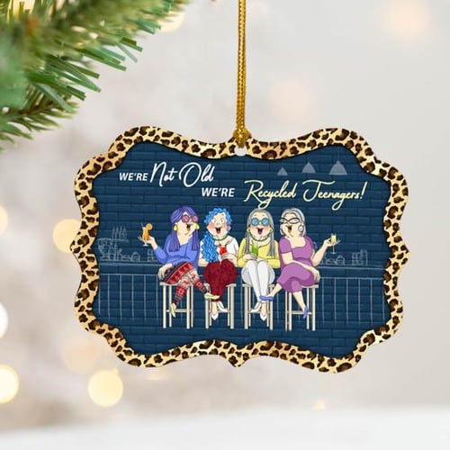 Funny Acrylic Hanging Decoration WE'RE Not Old WE'RE Recycled Teenagers  Christmas Tree Hanging Decoration Pendant Ornament Women Sisters Friends  Gift - sotib olish Funny Acrylic Hanging Decoration WE'RE Not Old WE'RE  Recycled