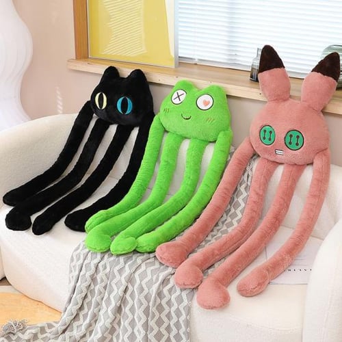 Cartoon Frog Stuffed Pillow Toy Cute Big Eyes Long-legged Green