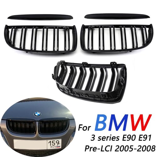 For BMW E90 / E91 pre-LCI front kidney grille, matte black