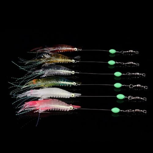 Artificial Large Eyes Luminous Shrimp Lure Baits Night Fishing Hook Tackle  Tool