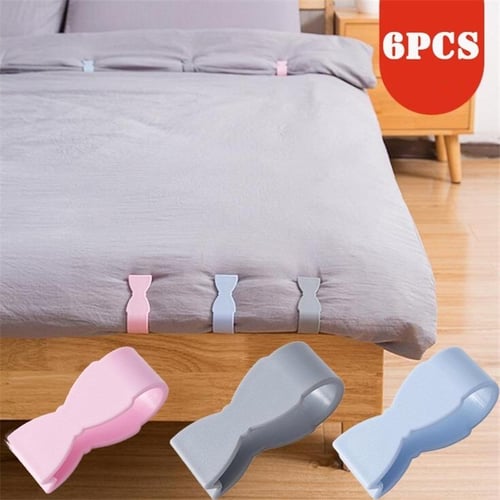 4Pcs/set Bed Sheet Clip Gripper Suspender Cord Hook Loop Clasp Adjustabl  Elastic Mattress Cover Non-slip Clip Straps Clothes Peg