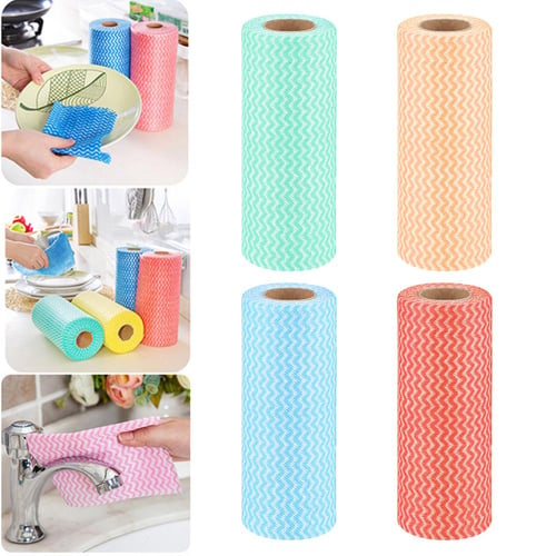 Kitchen 1pcs Disposable Nonwoven Can Be Cut Cloth Washing Cloth