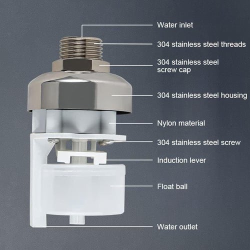 1/8'' Automatic Water Level Control Valve Auto Shut Off Ball Mini Float  Valve 304 Stainless Steel Float Valve 