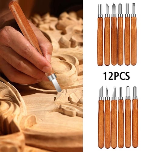 Wood Carving Tools Set, Wood Carving Hand Tools for Beginners with Whittling Knife Detail Wood Carving Knife and 12pcs SK2 Carbon Steel Wood Carving
