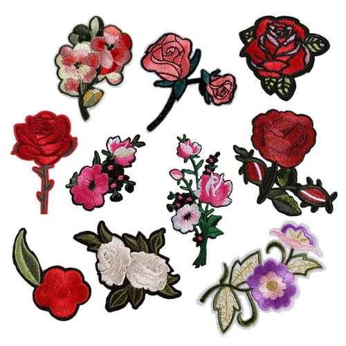 Iron-On Transfer For Clothing Beautiful Rose Patches Washable DIY Woman  T-Shirts Heat Transfer Stickers Fashion Perfume Applique