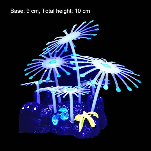 Artificial Silicone Coral Anemone Ornaments Aquarium Fish Tank Underwater  Decor