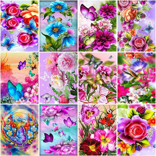 New Arrival 5D Diamond Painting Butterfly Flower Embroidery Full Square  Diamond Cross Stitch Rhinestone Mosaic Home Decor Gift - buy New Arrival 5D  Diamond Painting Butterfly Flower Embroidery Full Square Diamond Cross