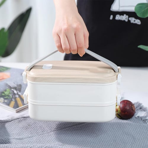 2.05/2.15L Leak-Proof Lunch Box with Grid Design Spacious and Convenient  Food Container for Home, Office, or School