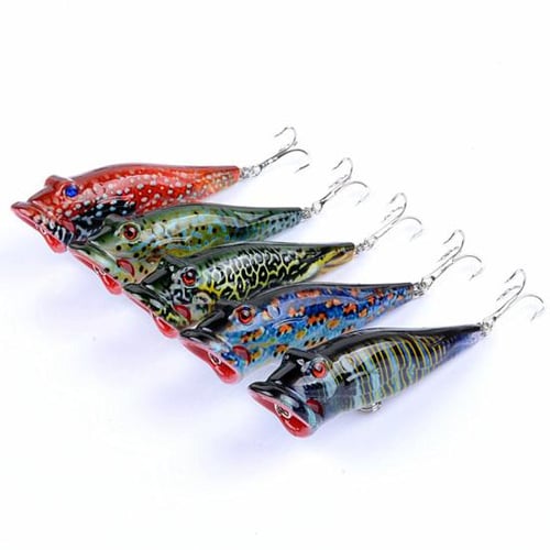 MUQZI Sports Accessory 8cm Painted Popper Fishing Lure Plastic Hard Bait  Tackle Tools with Sharp Hooks - sotib olish MUQZI Sports Accessory 8cm  Painted Popper Fishing Lure Plastic Hard Bait Tackle Tools
