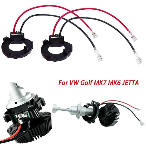 2pcs H7 LED HID Headlight Car Bulb Adapter Holder Socket for VW e-Golf Eos  Golf & Golf GTI MK6 MK7 Passat SportWagen HID H7 Headlight Bulb Cap