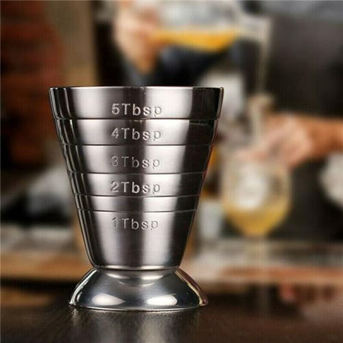 75ml Stainless Steel Measuring Shot Cup Ounce Jigger Bar Cocktail Drink  Mixer Liquor Measuring Cup Mojito