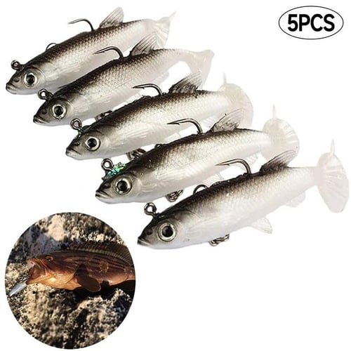 5pcs 4g 8cm Soft Fishing Lures With T Tail Multipurpose Lifelike