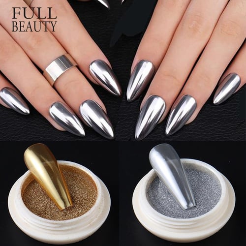 6 Grids Chrome Nail Powder Pearl Shell Holographic Nail Glitter